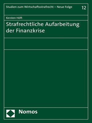 cover image of Strafrechtliche Aufarbeitung der Finanzkrise